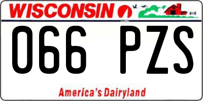 WI license plate 066PZS