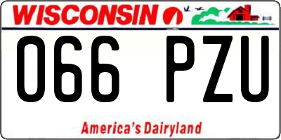 WI license plate 066PZU