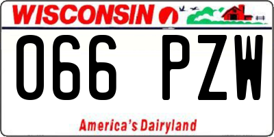 WI license plate 066PZW