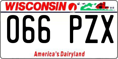 WI license plate 066PZX