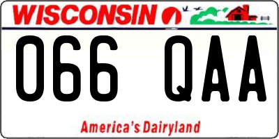 WI license plate 066QAA