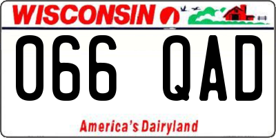 WI license plate 066QAD