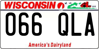 WI license plate 066QLA