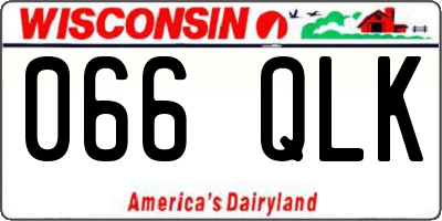 WI license plate 066QLK
