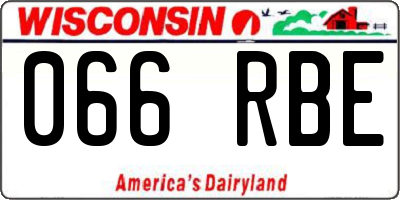 WI license plate 066RBE