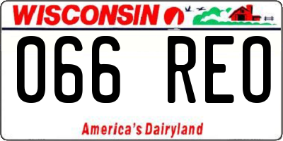 WI license plate 066REO