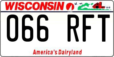 WI license plate 066RFT