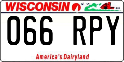 WI license plate 066RPY