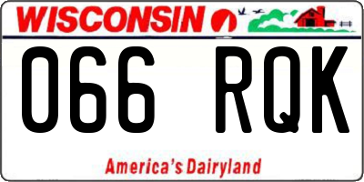 WI license plate 066RQK