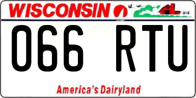 WI license plate 066RTU