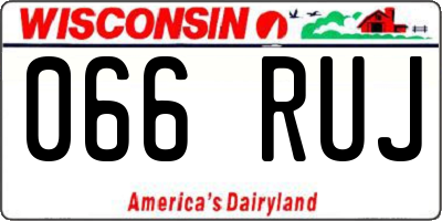 WI license plate 066RUJ