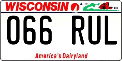 WI license plate 066RUL