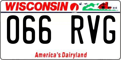 WI license plate 066RVG