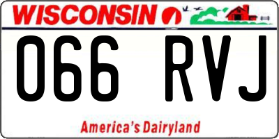 WI license plate 066RVJ
