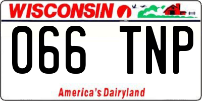 WI license plate 066TNP