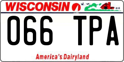 WI license plate 066TPA
