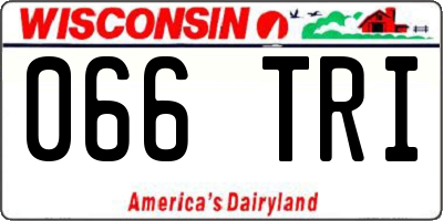 WI license plate 066TRI