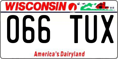 WI license plate 066TUX