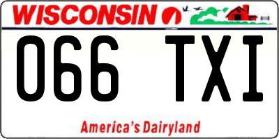 WI license plate 066TXI