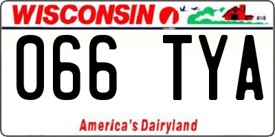 WI license plate 066TYA