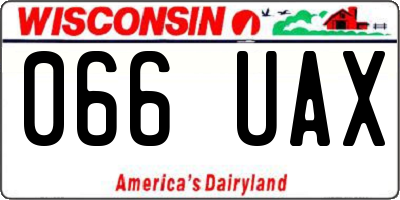 WI license plate 066UAX