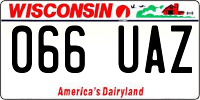WI license plate 066UAZ