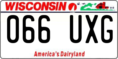 WI license plate 066UXG