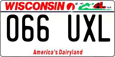 WI license plate 066UXL