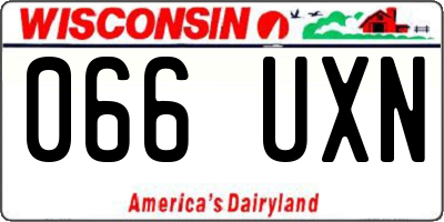 WI license plate 066UXN