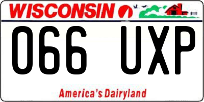 WI license plate 066UXP
