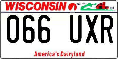 WI license plate 066UXR