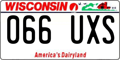 WI license plate 066UXS