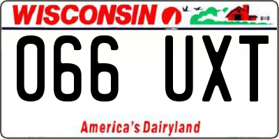 WI license plate 066UXT