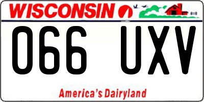 WI license plate 066UXV