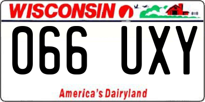WI license plate 066UXY