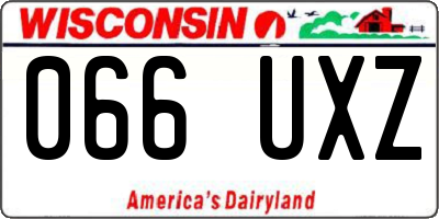 WI license plate 066UXZ