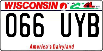 WI license plate 066UYB