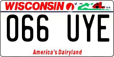WI license plate 066UYE