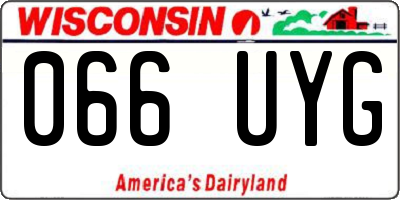 WI license plate 066UYG