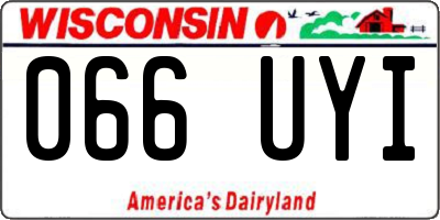 WI license plate 066UYI