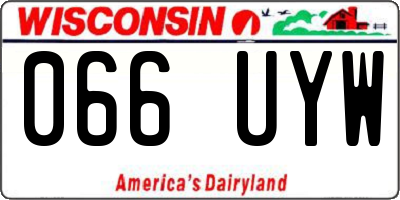 WI license plate 066UYW