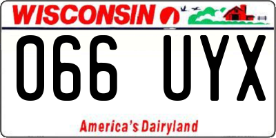 WI license plate 066UYX