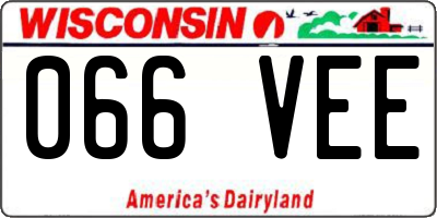 WI license plate 066VEE