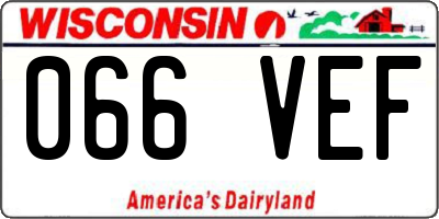 WI license plate 066VEF