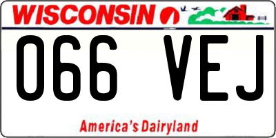 WI license plate 066VEJ