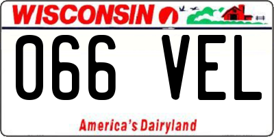 WI license plate 066VEL