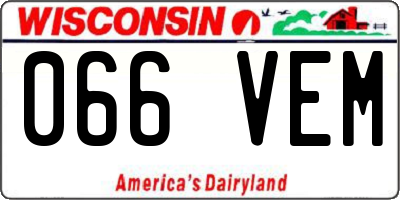 WI license plate 066VEM