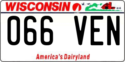 WI license plate 066VEN