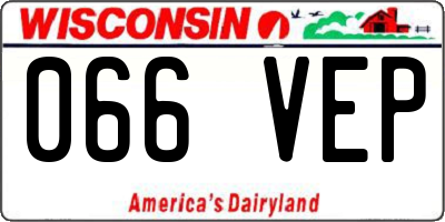 WI license plate 066VEP