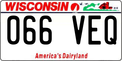 WI license plate 066VEQ